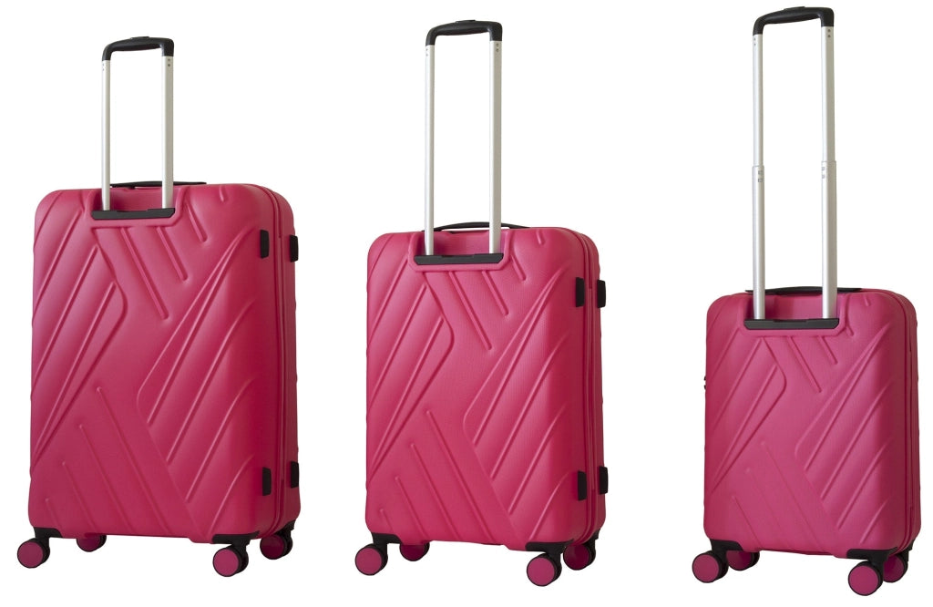 Set 3 Valigie Trolley Rigide in ABS 4 Ruote TSA Ravizzoni Mojito Fucsia