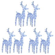 Renne di Natale 6 pz Bianco Freddo 240 LED-Luci decorative natalizie in Acrilico