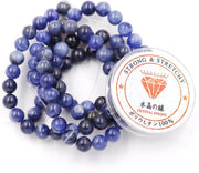 Collezione di perle con cordino per la creazione di accessori 4 mm = 180 pezzi e 1 rotolo di corda Sodalite 4 mm