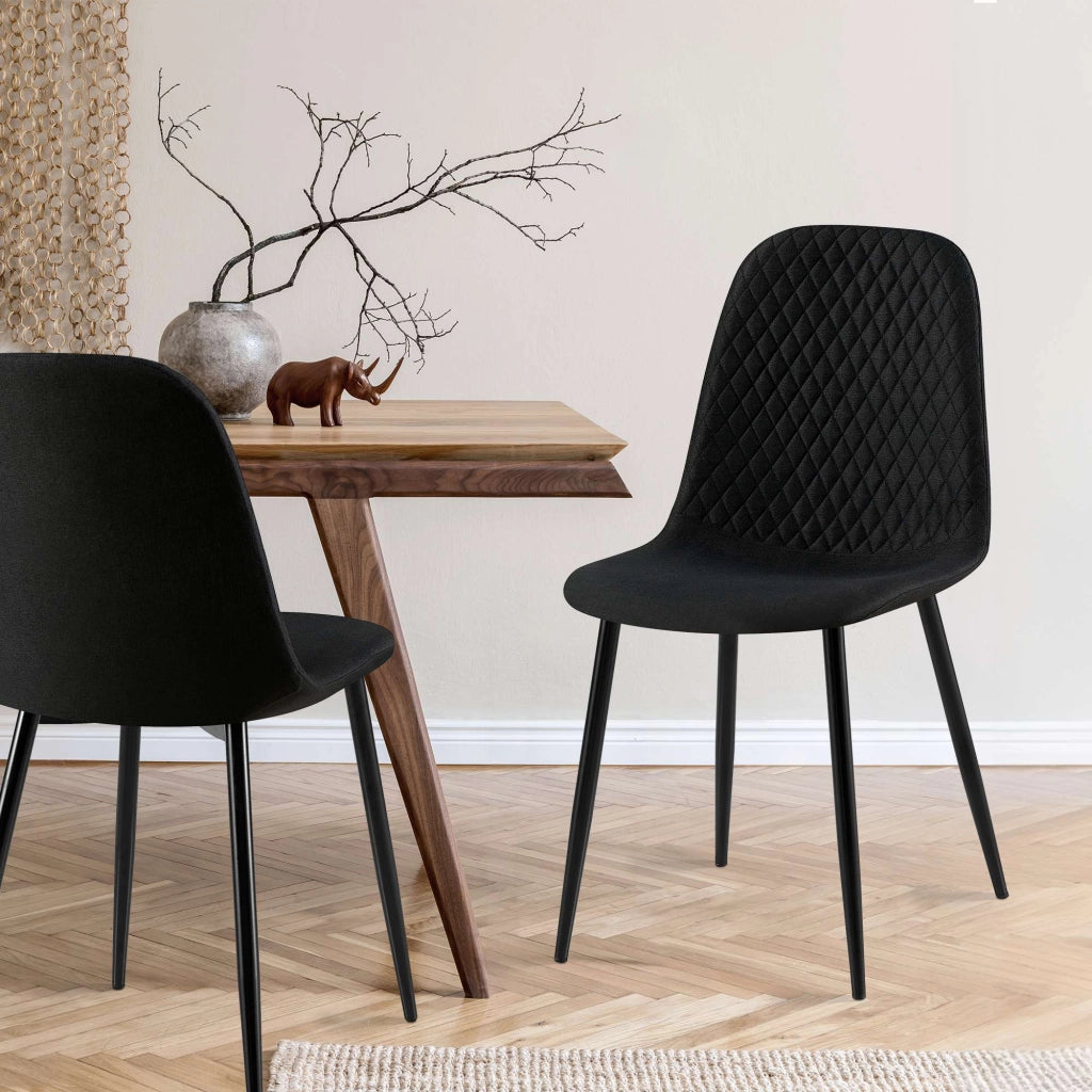 Set di 4 sedie Giverny nero,Tessuto