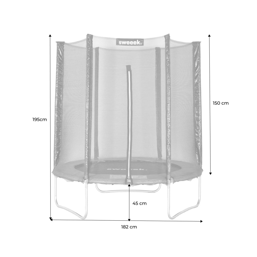 Trampolino 180cm con rete di protezione, verde