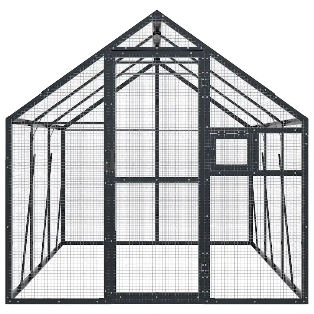 vidaXL Voliera Antracite 1,79x3x1,85 m in Alluminio