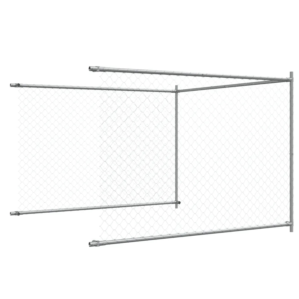 Gabbia per Cani con Porta Grigia 4x2x1,5 m in Acciaio Zincato CFW6413565