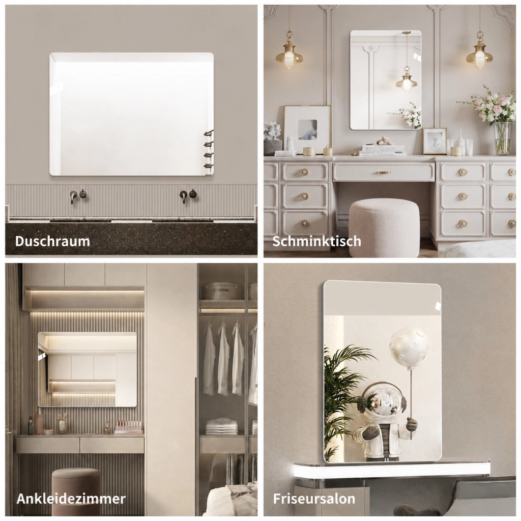 SPECCHIO DA PARETE SENZA CORNICE 100x75 cm Argento Vetro