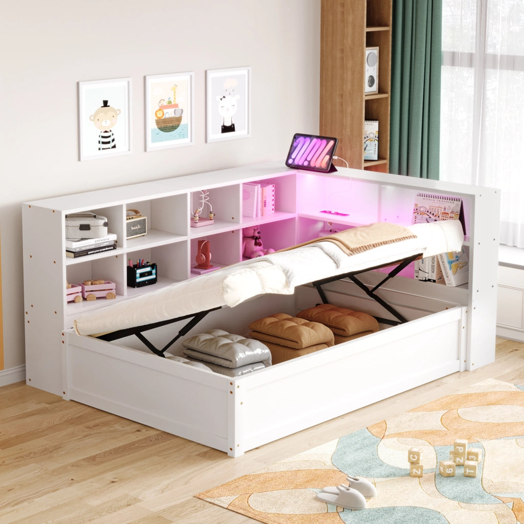 Letto sofa multifunzione legno bianco 90x200 cm