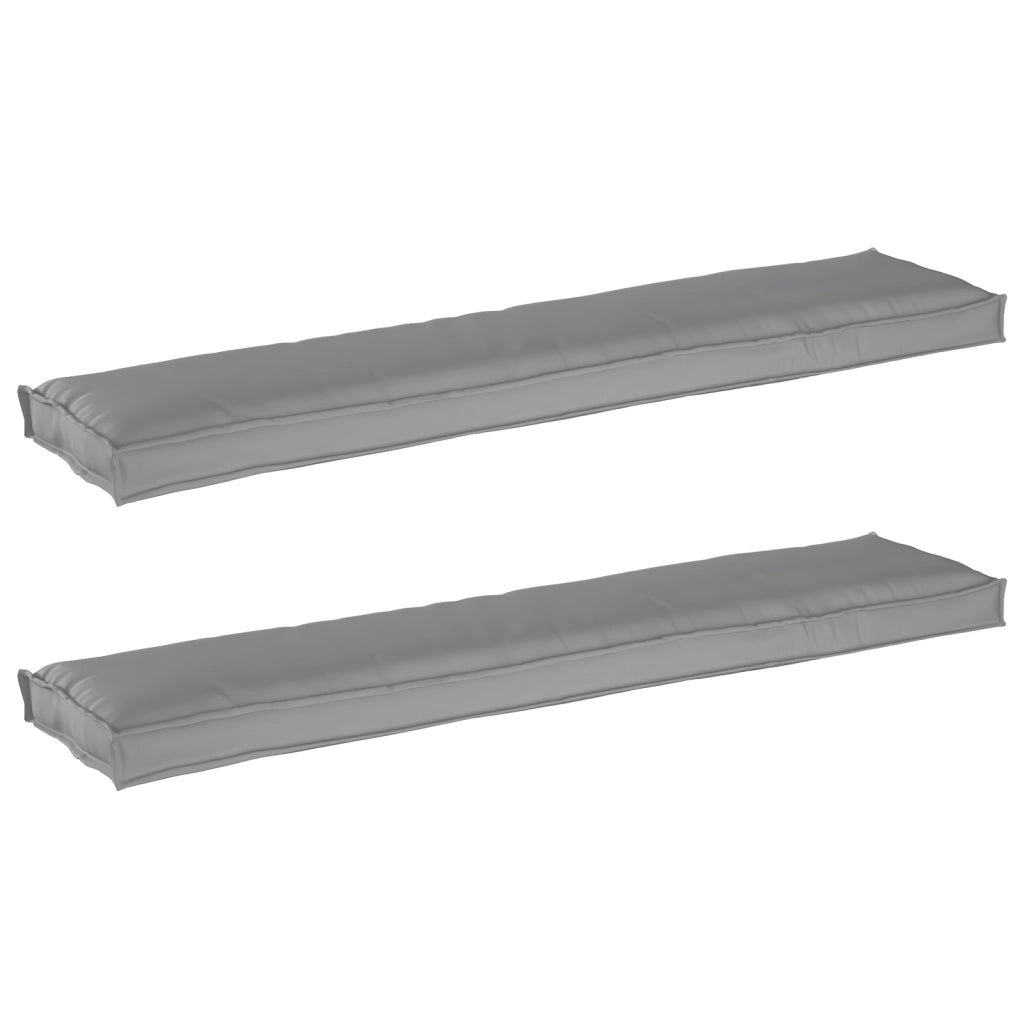 Cuscini per panca 2 pezzi Grigio 180x40x8 cm Tessuto Oxford