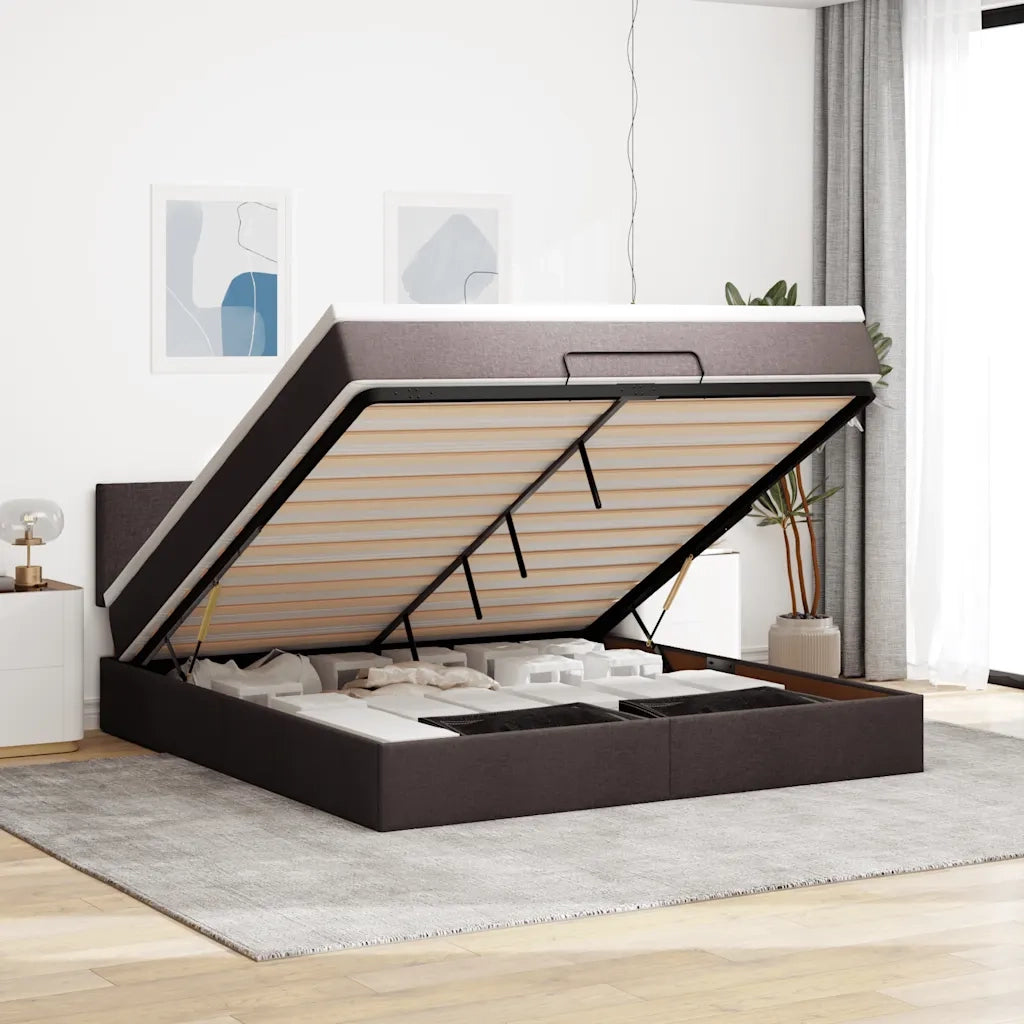 Struttura Letto Pouf con Materasso 160x200 cm in Tessuto 3311390