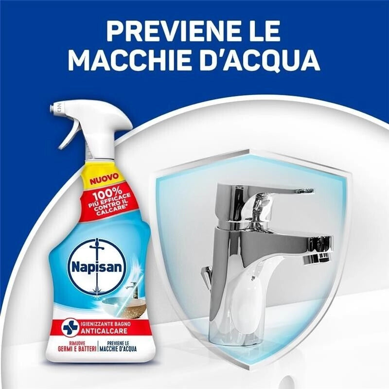 SPRAY NAPISAN 12 PZ IGIENIZZANTE BAGNO ANTICALCARE 740 ML L'UNO RIMUOVE GERMI E BATTERI PREVIENE LE MACCHIE DI ACQUA