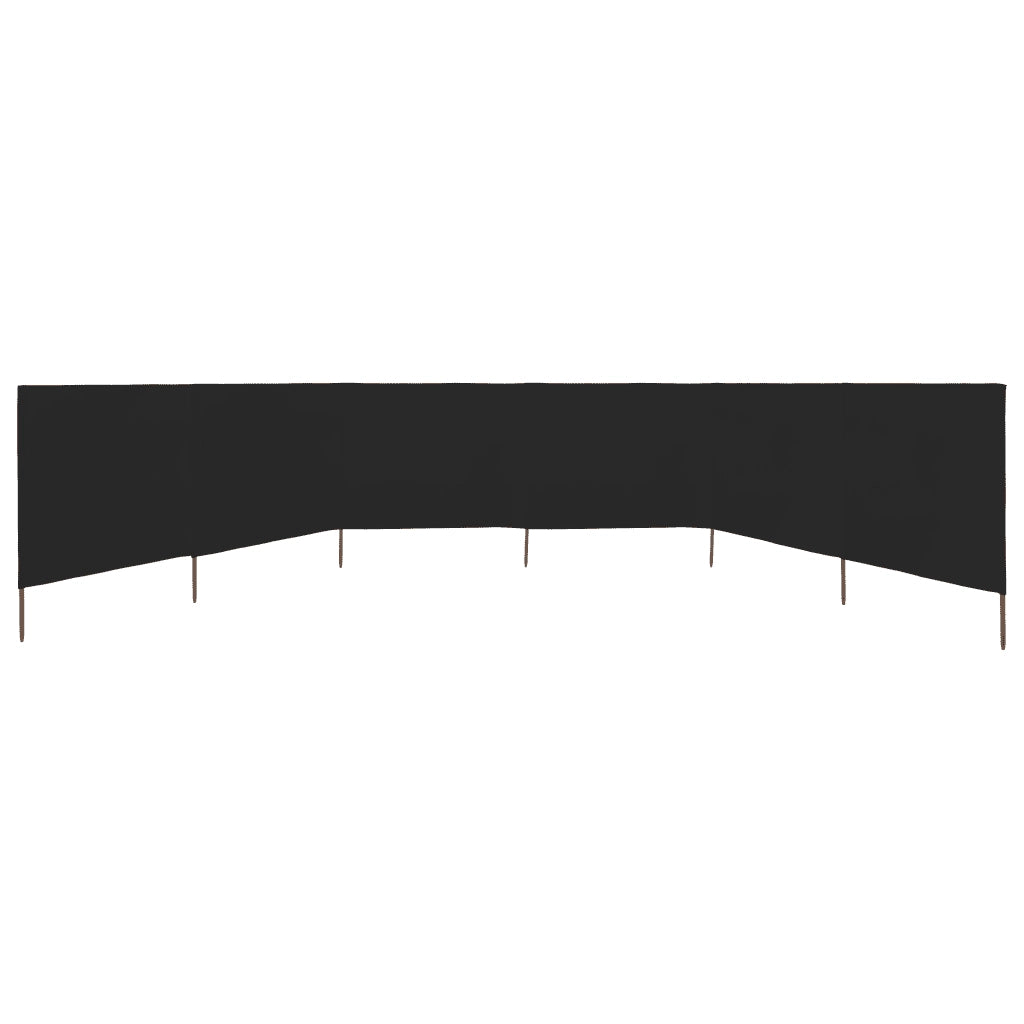 Paravento a 6 Pannelli in Tessuto 800x120 cm Nero 47178