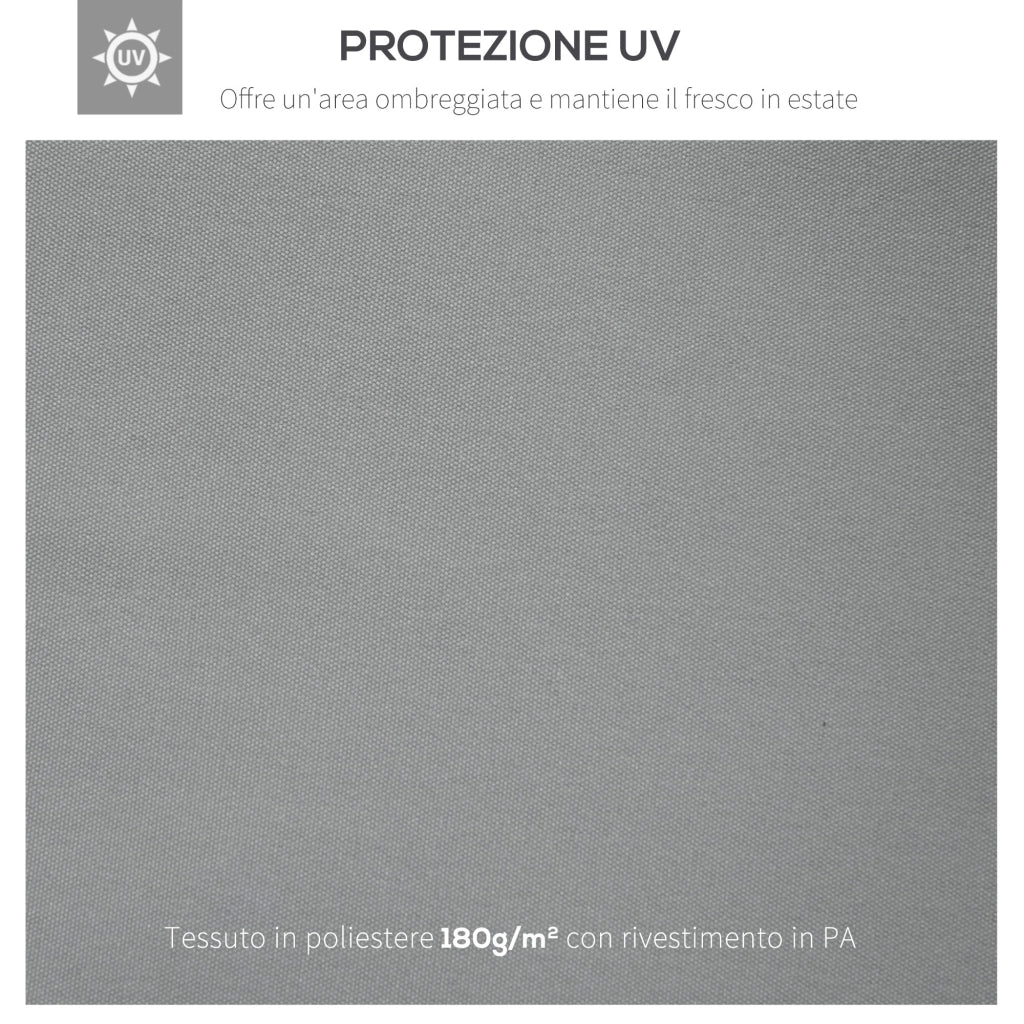 Tetto di Ricambio Impermeabile per Gazebo da Giardino 4x3m in Poliestere  Grigio