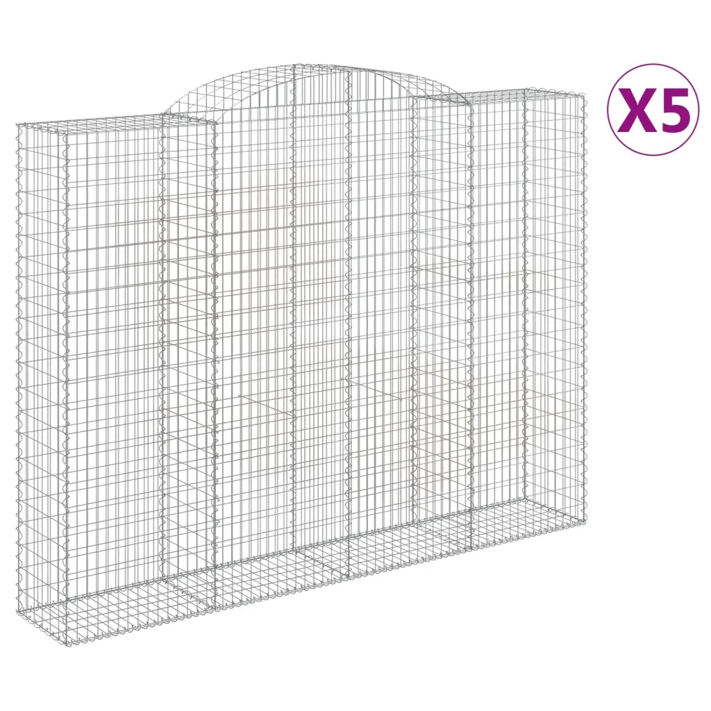 Cesti Gabbioni ad Arco 5 pz 300x50x220/240 cm Ferro Zincato 3146812