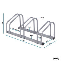 Rastrelliera per 3 biciclette 70x33x27 cm acciaio zincato Porta bici