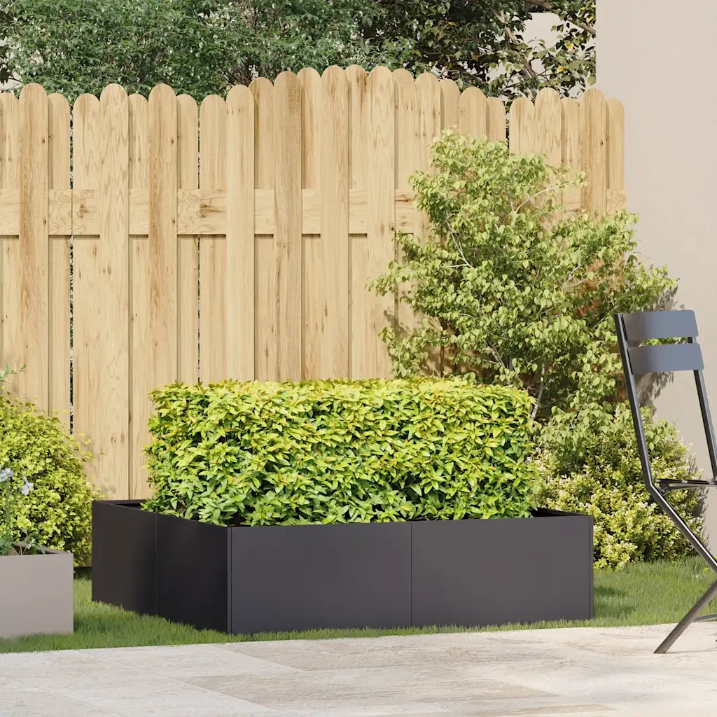 Fioriera Nera 100x100x30 cm in Acciaio 860808