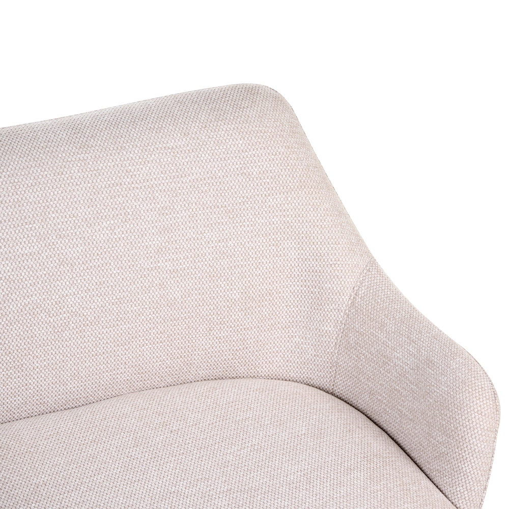 Divano da cucina Beige Tessuto poliestere Rivestimento a 2 posti Struttura in metallo Gambe nere Panca