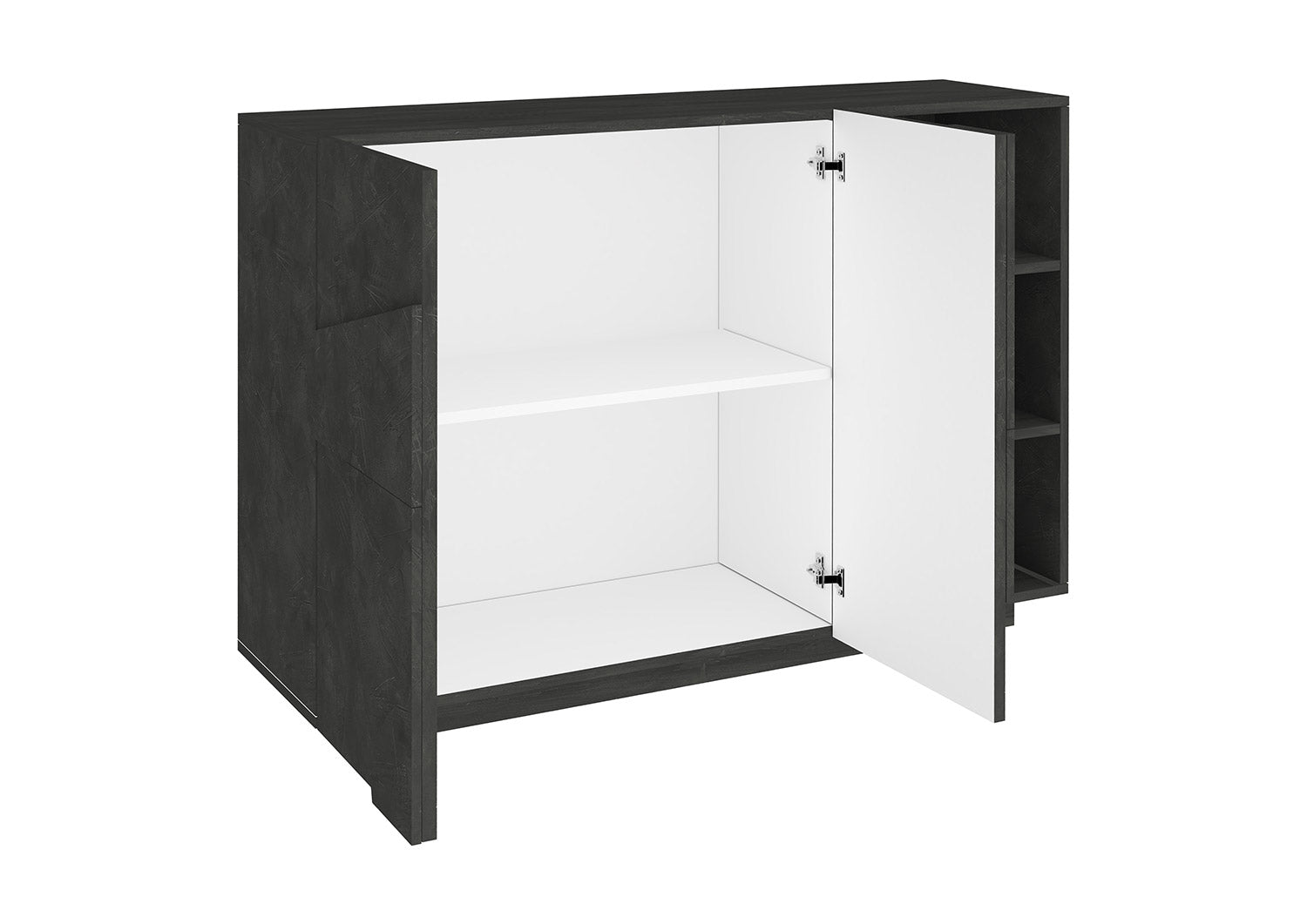 Mobile Multiuso 2 Ante 3 Vani Giorno 121,8x39,2x86 cm Ping Ardesia