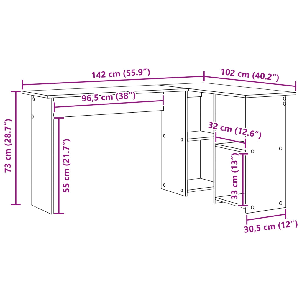 Scrivania Grigia Grigia Sonoma MDF Media Magazzino Scrivania