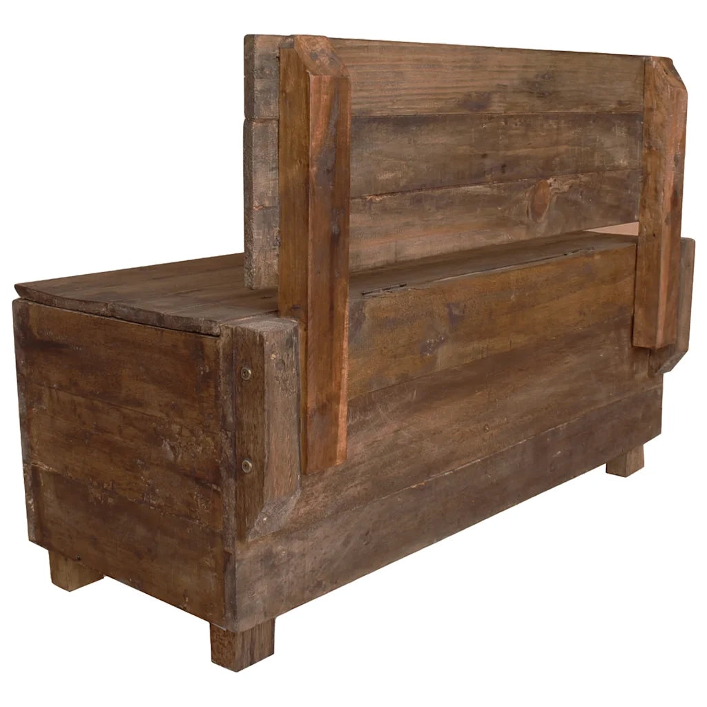 Panca-Sgabello in Legno Massello di Mogano 86x40x60 cm
