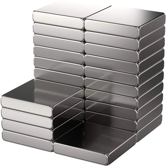 25 pezzi di magnete di neodimio potenza - argento - magneti 5x5x1mm extra forti rettangolari - attrito 0,35 kg - magneti forti super magneti - mini magneti per lavagna magnetica strisce magnetiche officina
