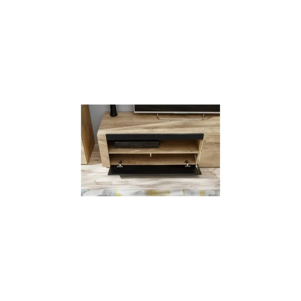 Set da salotto DOUM – Rovere chiaro e nero – L320 x H192 x P45 cm