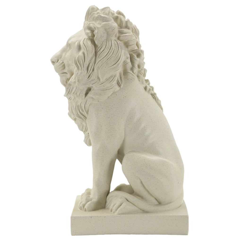 Scultura Leone 3, Beige, Poliresina, 17,5x25x40 cm