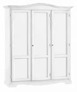Armadio in legno 3 ante battenti Shabby chic mod gendarme mod bianco