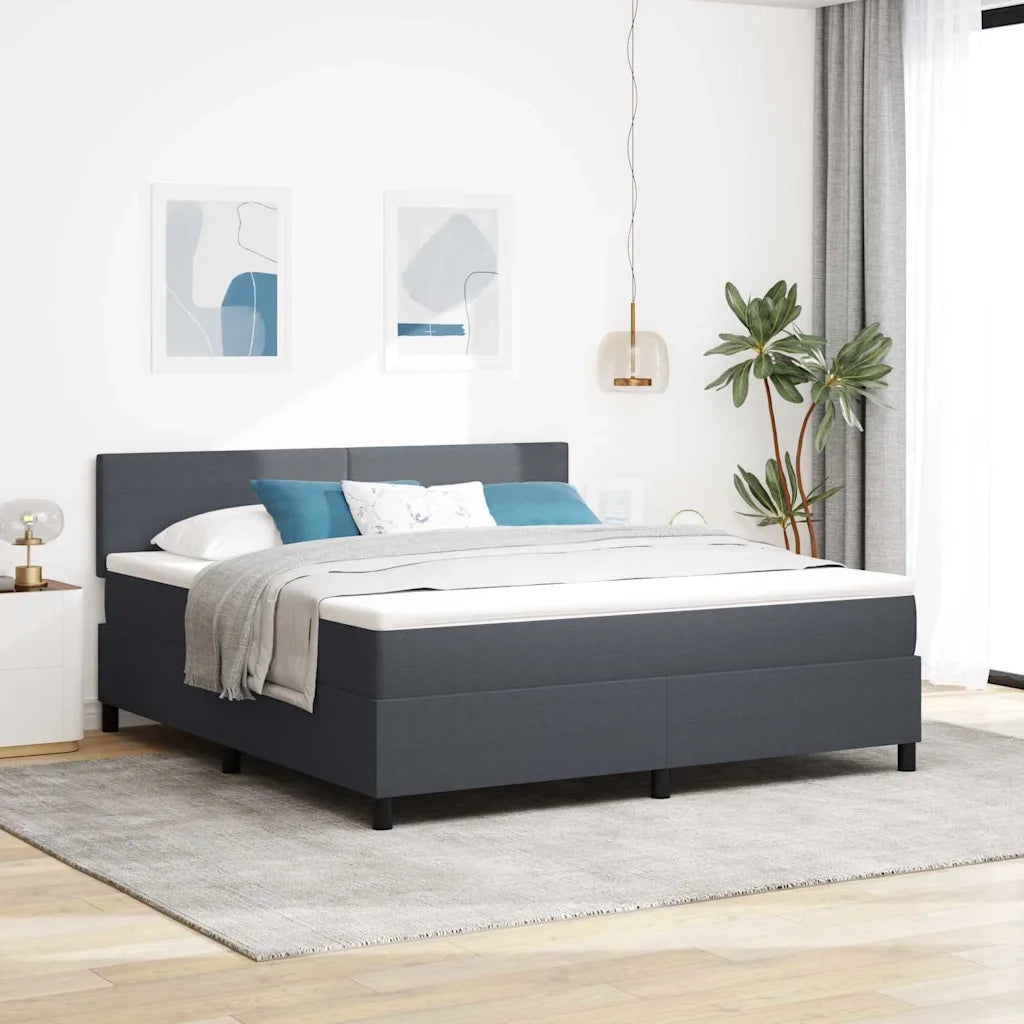 Letto a Sorgente LED Grigio Scuro e Bianco 180 x 200 cm 3337612