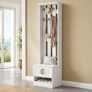 Mobile guardaroba e portascarpe multifunzione bianco 50x36x190 cm