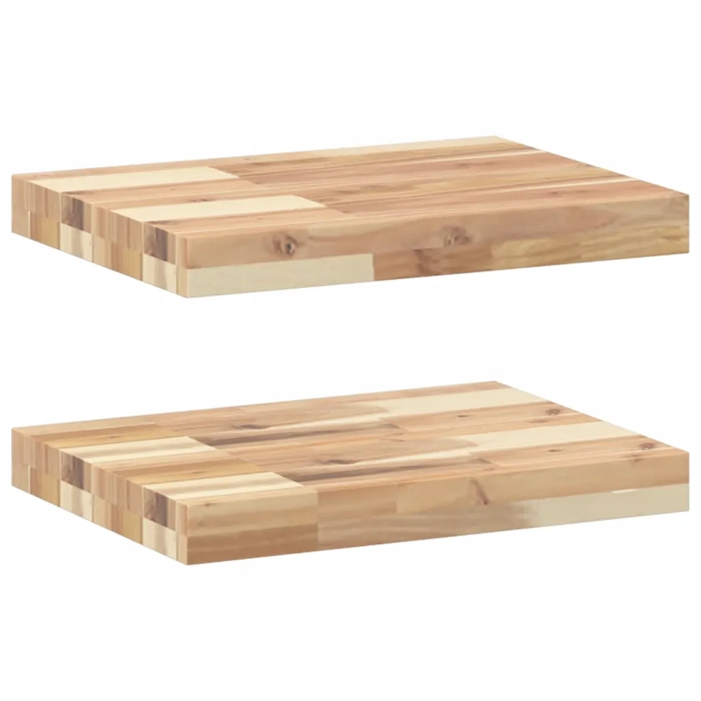 Mensole da Parete 2 pz 60x30x4 cm Legno Acacia Non Trattato 3279448