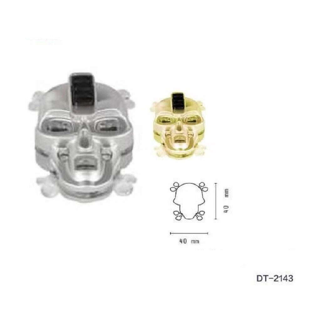 Trade Shop - Set 4pz Torcia Mini Portachiavi Led Forma Di Teschio Portatile Tascabile Dt-2143 -