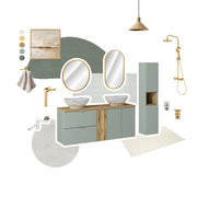 Set mobili bagno 50 cm con lavabo per mobile Dance Line Reed Green 50 cm