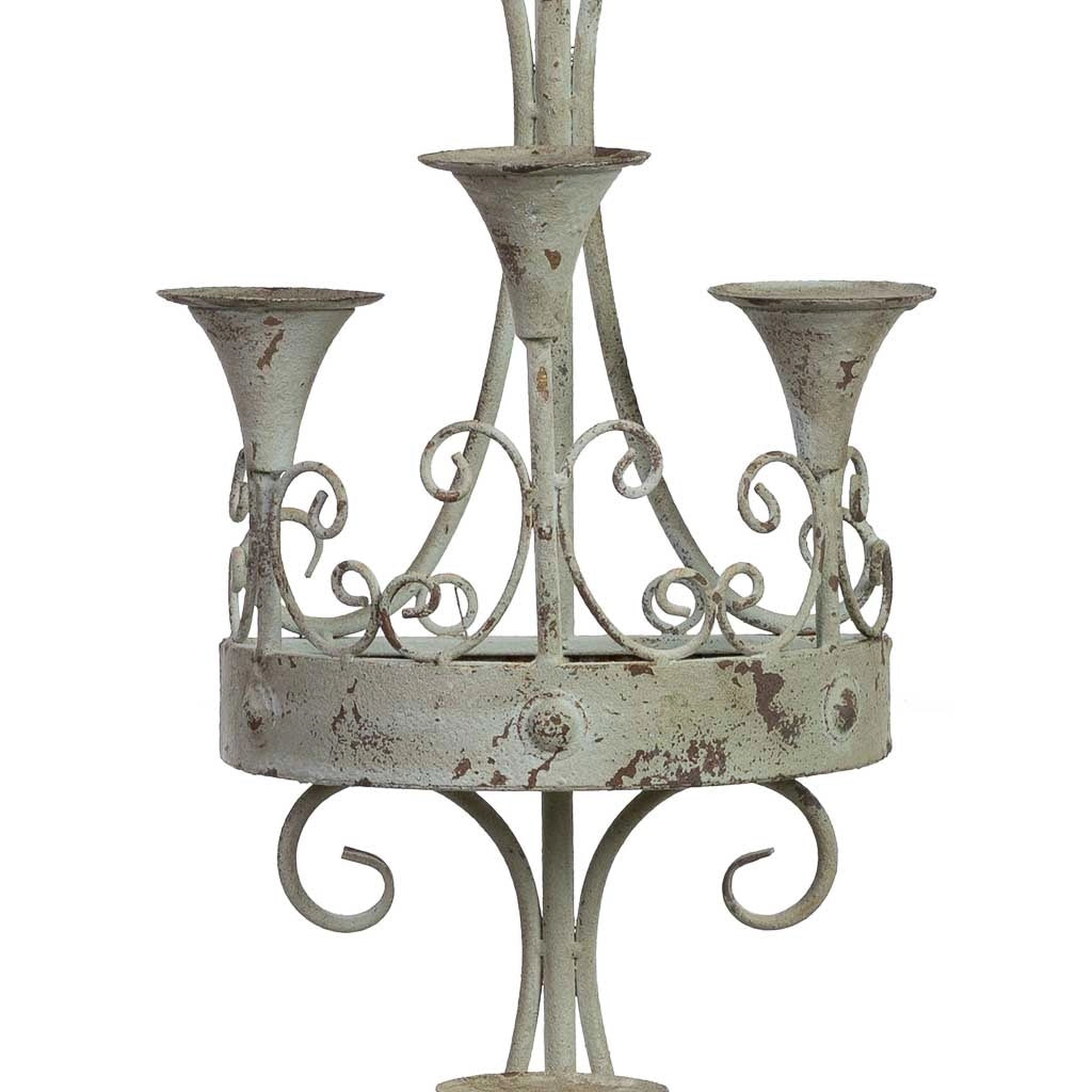 Lampada da parete in legno e metallo grigio invecchiato 43,5x21x142CM