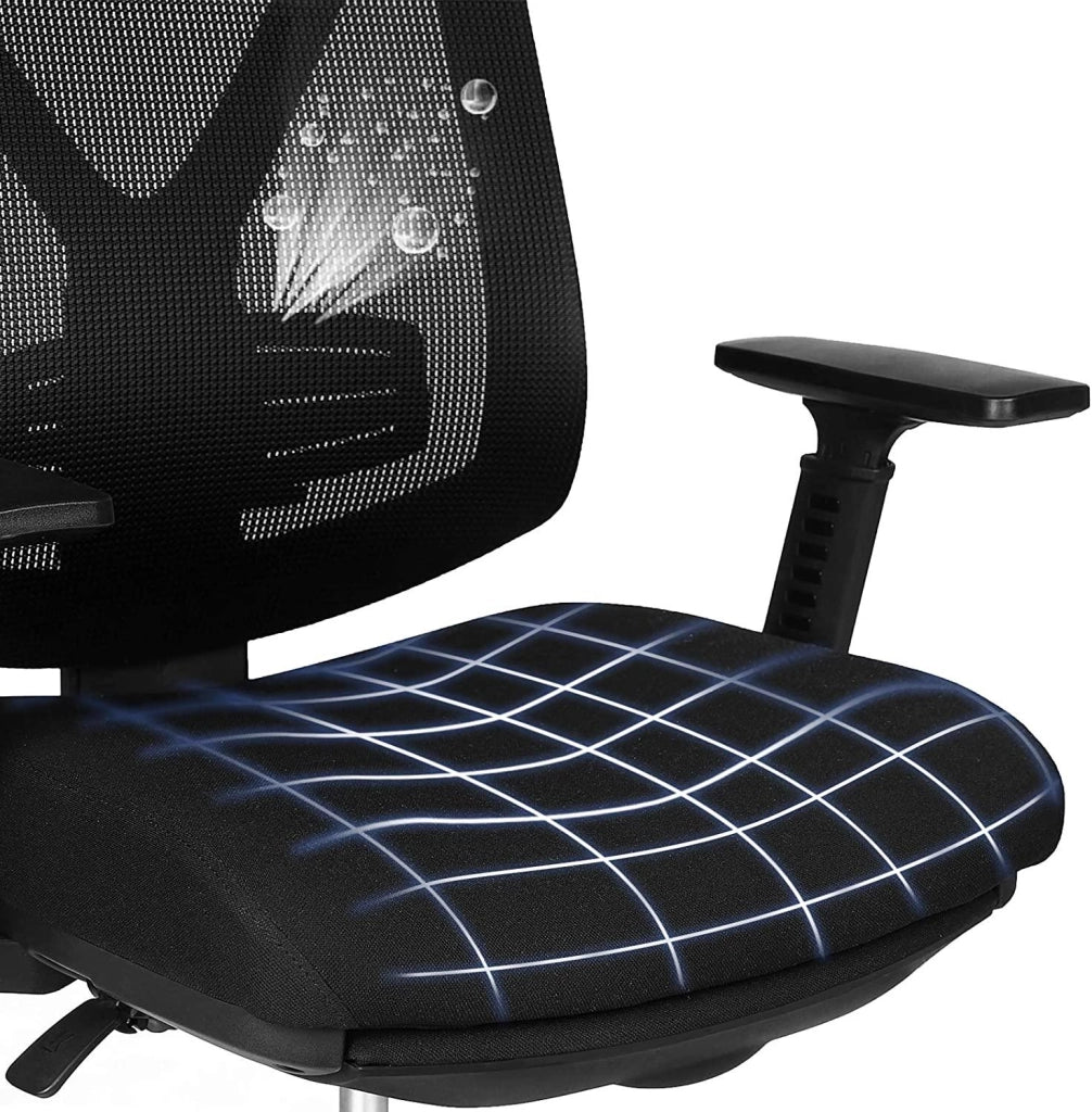 Sedia da ufficio con poggiapiedi sedia da ufficio ergonomica in rete meccanismo di inclinazione (90-135°) carico massimo 150 kg nero 12_0000410