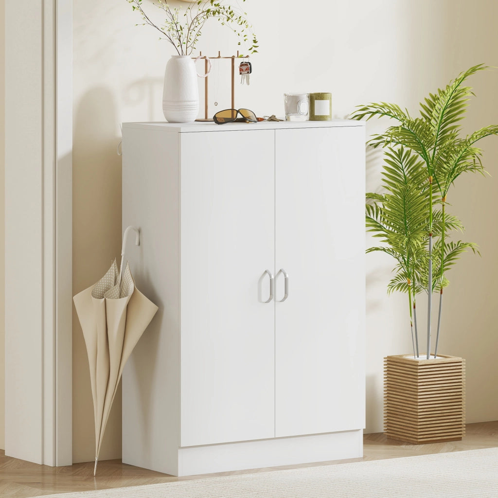 Armadio per scarpe con 6 ripiani regolabili ¨C Minimal ¨C 2 ante, chiusura morbida, bianco