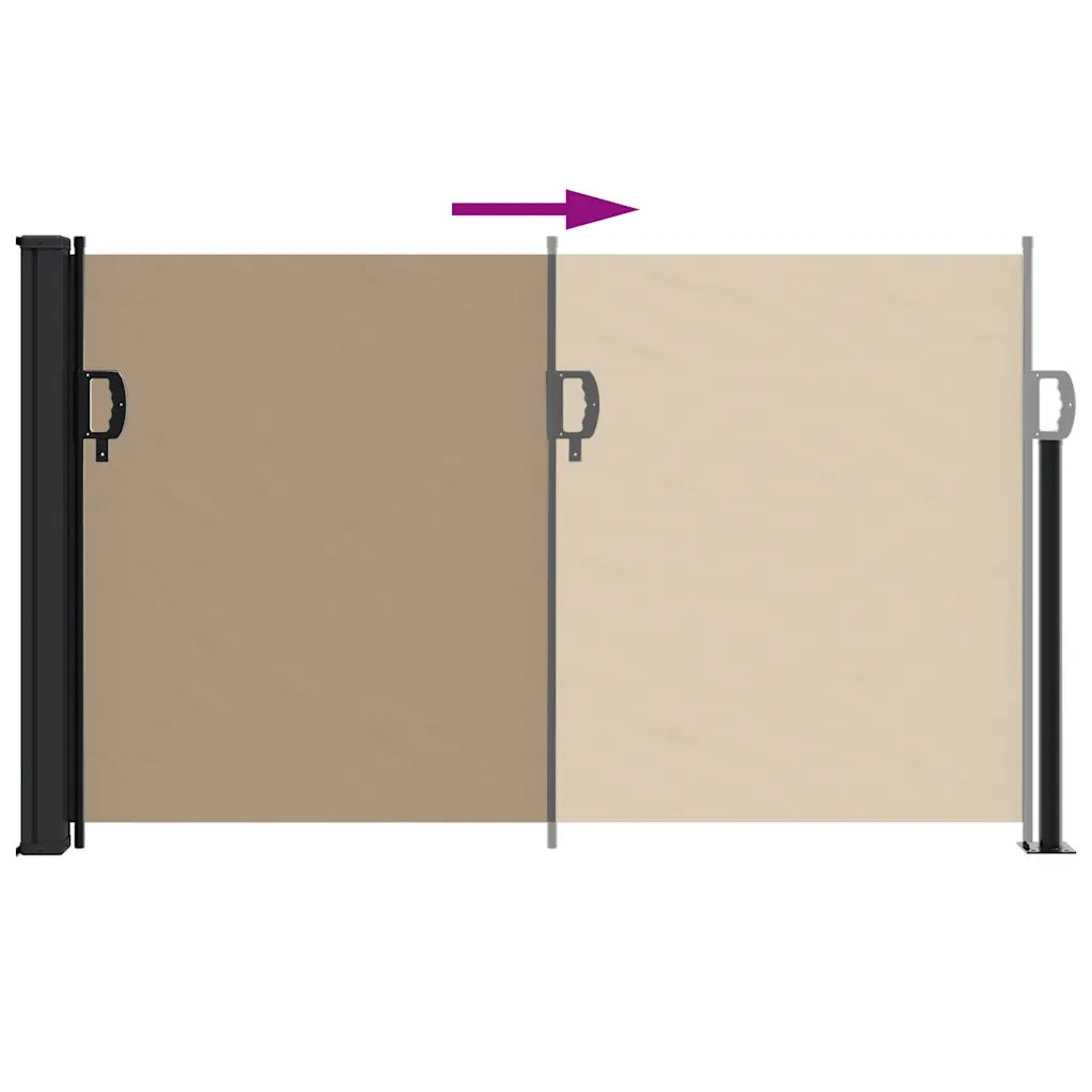 Tenda da Sole Laterale Retrattile Tortora 120x600 cm 4004499
