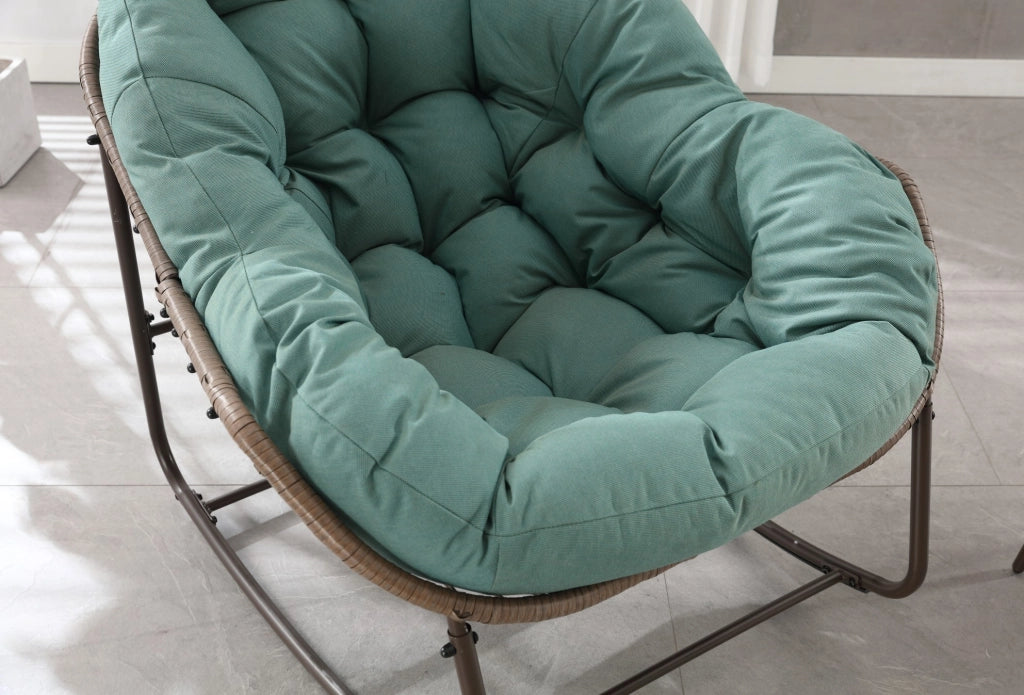 Sedia a dondolo oversize a forma di uovo 78x106x90 cm; verde
