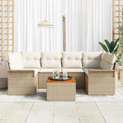 Set Divano da Giardino 7 pcs Beige e Crema polyrattan 3355950