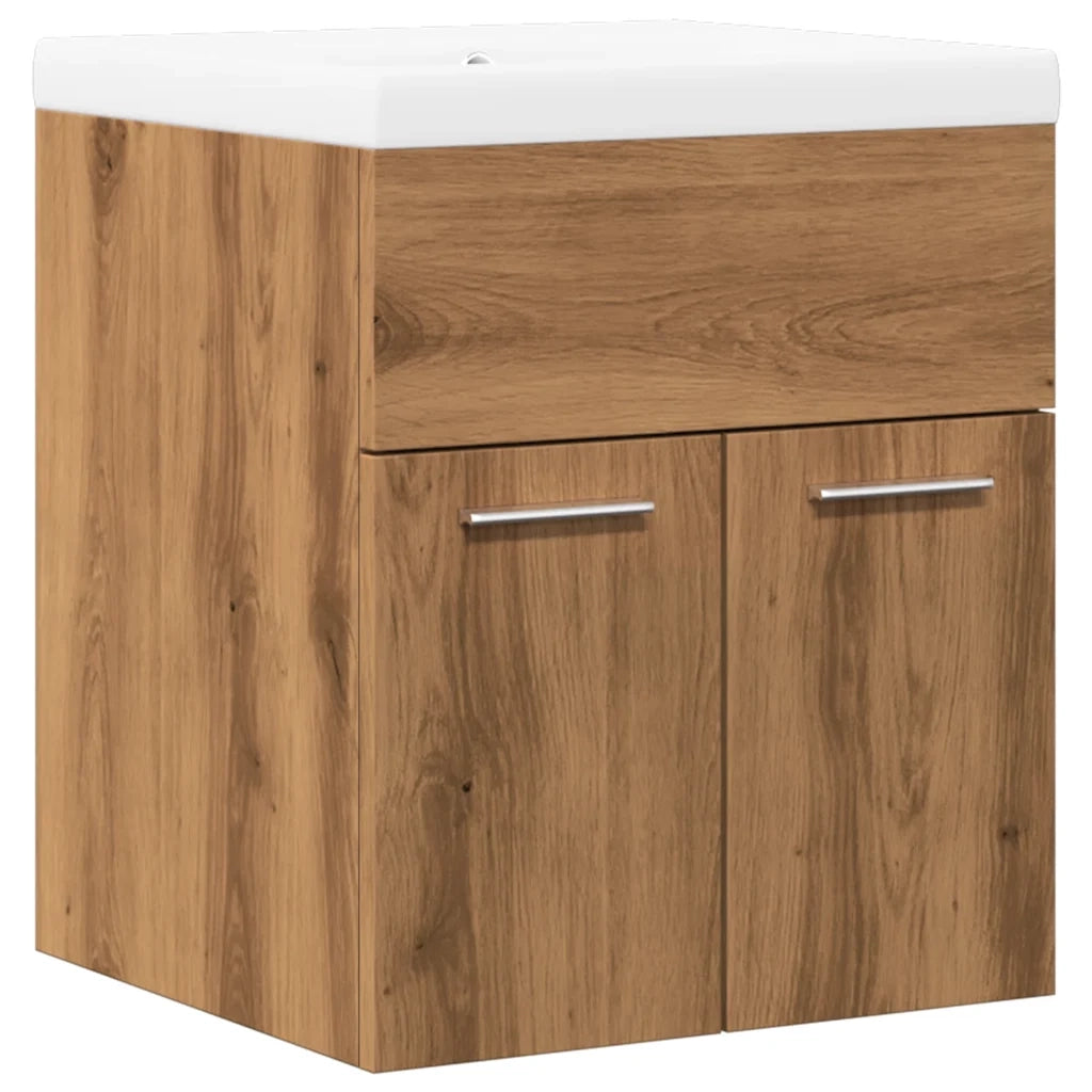 Set Mobili da Bagno 2 pz Rovere Artigianale Legno Multistrato