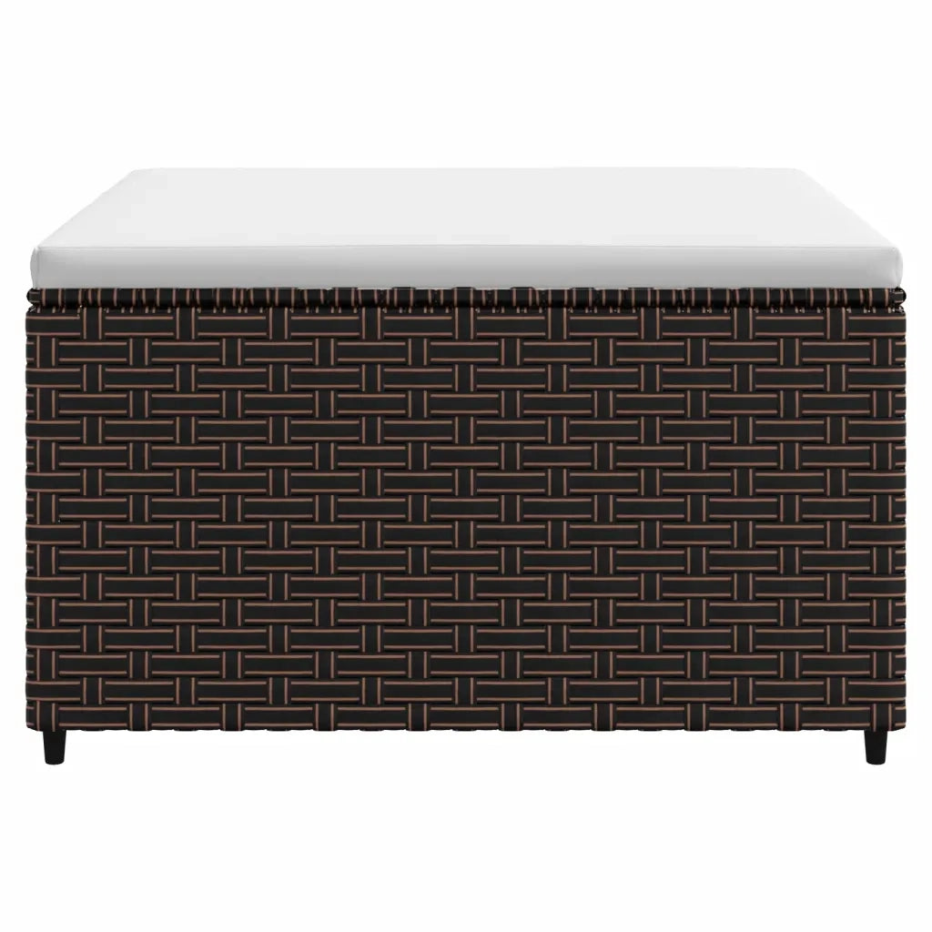 Poggiapiedi da Giardino con Cuscini 2 pz in Polyrattan Marrone CFW7148708
