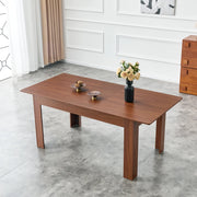 Tavolo da pranzo allungabile con 2 allunghe in MDF e finitura noce, per cucina e soggiorno 220 × 88,5 × 77 cm