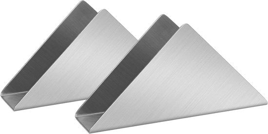 Set di 2 Ospiti per Serviette in Acciaio Inossidabile a Forma di Triangolo - Dispensatore e Organizzatore per Cocktail e Tavola