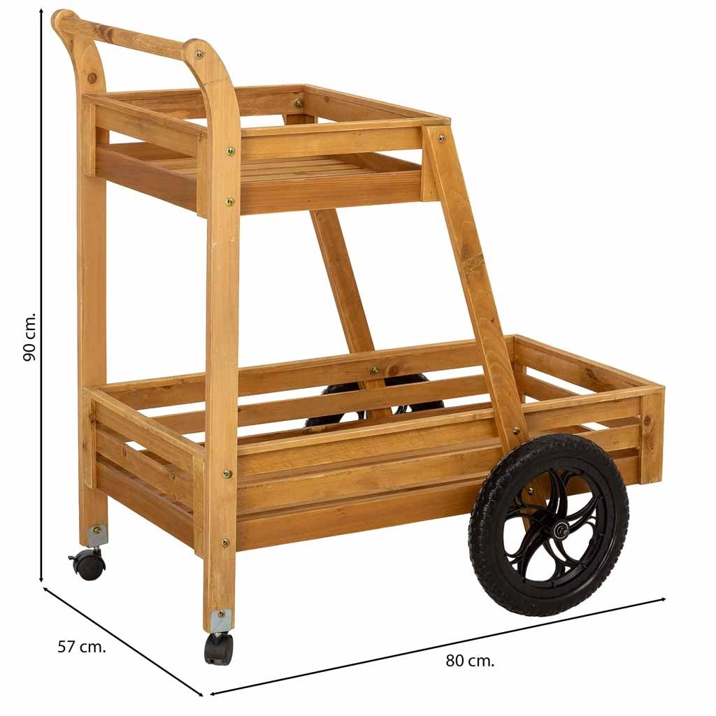 Carrello espositore legno marrone 82x19x44,5h cm
