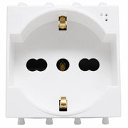Presa schuko bipasso universale ave domus s44 bianco lucido