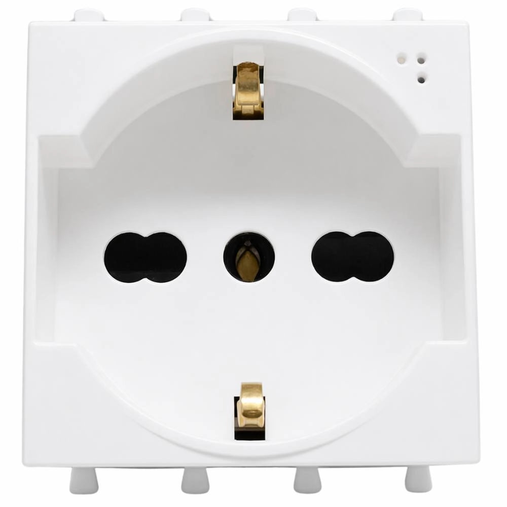 Presa schuko bipasso universale ave domus s44 bianco lucido