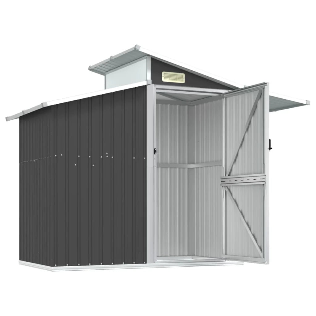 Casetta da giardino cabina ripostiglio casetta da esterno robusta casetta per attrezzi 270 x 130 x 208,5 cm acciaio zincato antracite 02_0022210