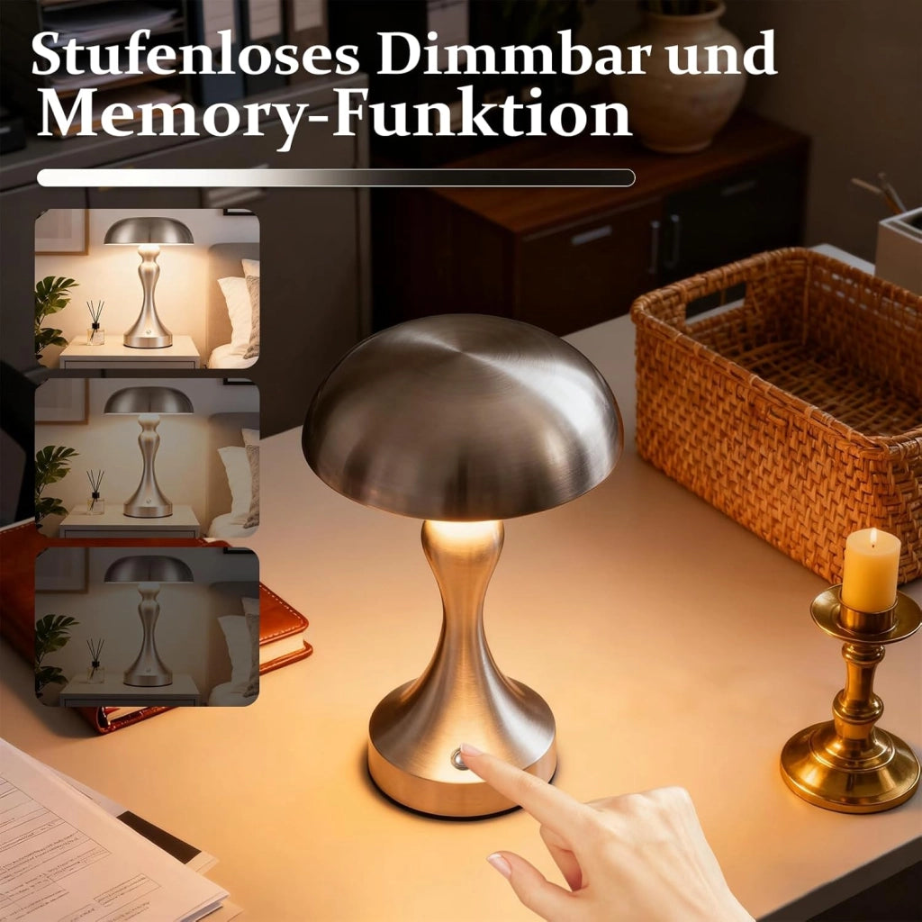 ZMH Lampada da tavolo LED wireless touch dimmerabile retrò vintage per comodino camera letto
