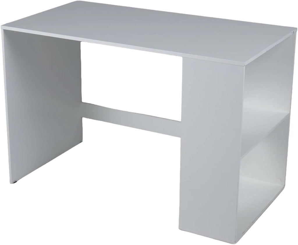 Scrivania per Computer in Legno, 112 x 60 cm, Postazione di Lavoro con Ampio Piano e 2 Scomparti Aperti, Design Moderno e Salvaspazio, Scrivania da Ufficio per Soggiorno, Studio (Naturale)