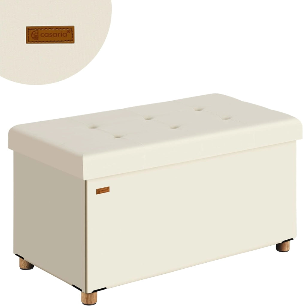 ® Panca Contenitore in Velluto con Piedini Cassapanca 76 cm Carico Max 300kg Pouf Baule Portaoggetti Soggiorno Camera da Letto Corridoio