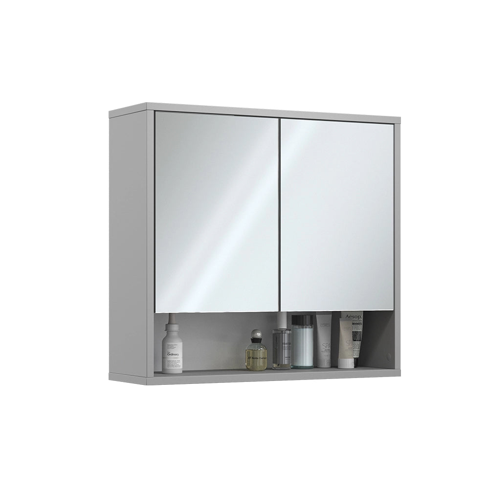 Vicco Specchio contenitore bagno Grigio 70 x 65 cm con 2 porte