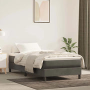 Materasso a Molle-Materasso per letto Grigio Scuro 100x210x20 cm in Velluto