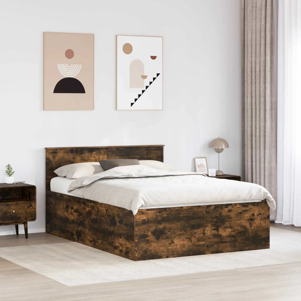 Struttura del letto Rovere fumé 160 x 200 cm Legno multistrato 3408561